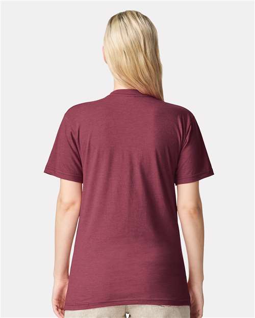 Unisex CVC Tee - Heather Cranberry