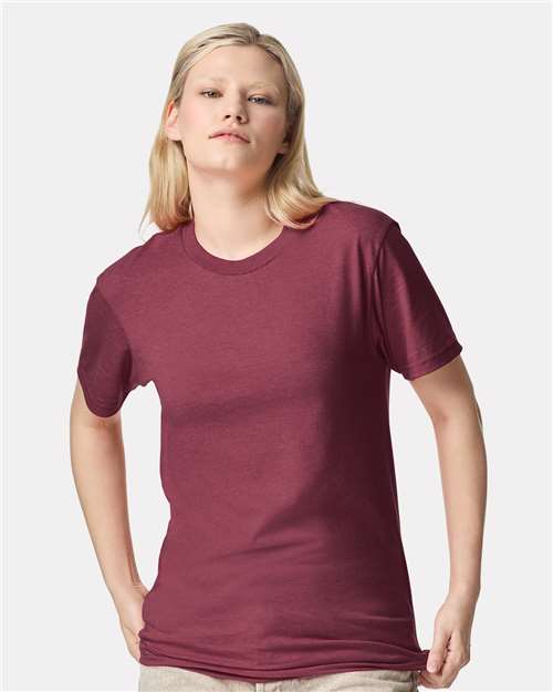 Unisex CVC Tee - Heather Cranberry