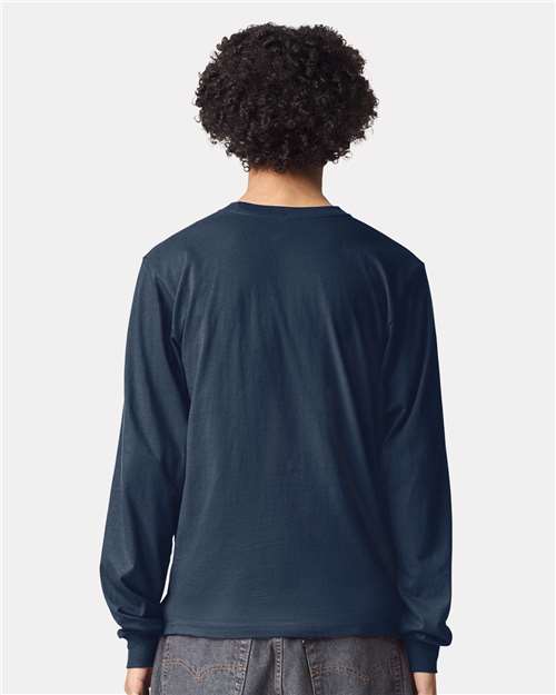Unisex Fine Jersey Long Sleeve Tee - Sea Blue