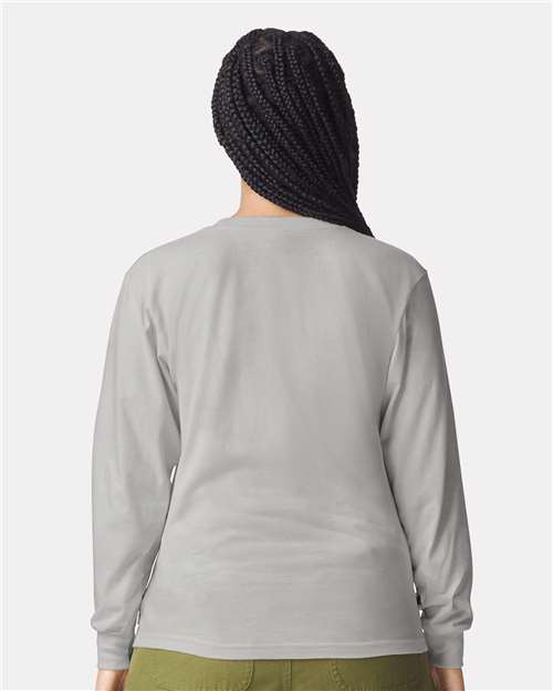 Unisex Fine Jersey Long Sleeve Tee - New Silver