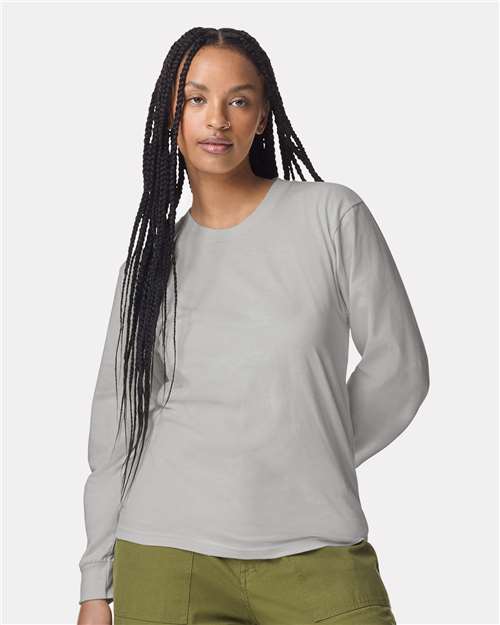 Unisex Fine Jersey Long Sleeve Tee - New Silver