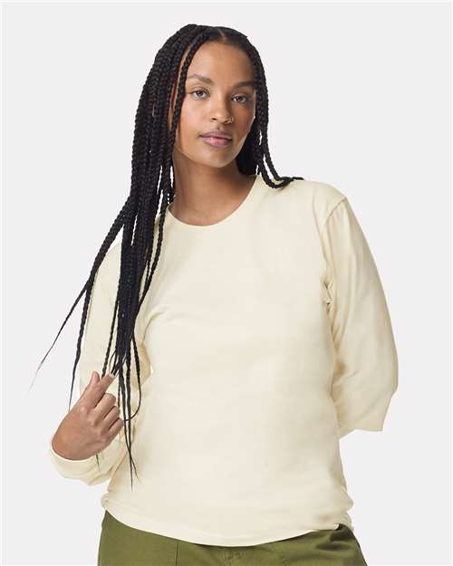 Unisex Fine Jersey Long Sleeve Tee - Cream