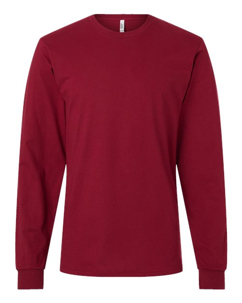 Unisex Fine Jersey Long Sleeve Tee - Cranberry