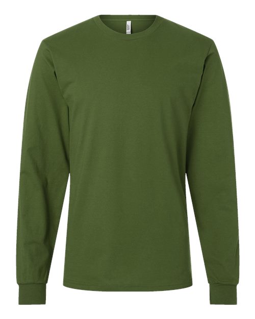 Unisex Fine Jersey Long Sleeve Tee - Olive