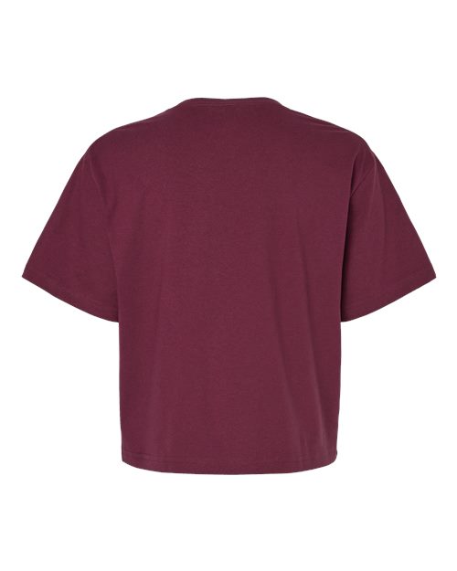 Women's Fine Jersey Boxy Tee - Burgundy