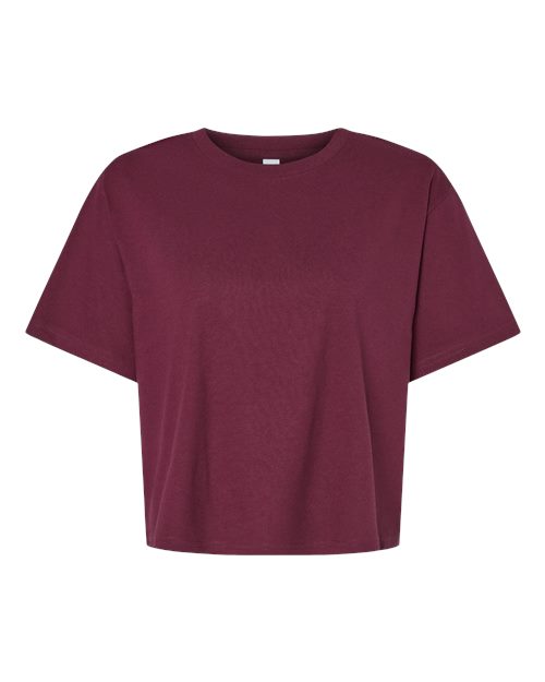 Women's Fine Jersey Boxy Tee - Burgundy