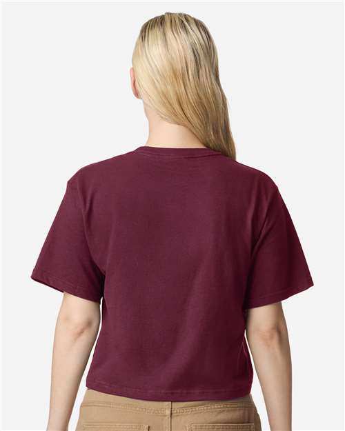 Women's Fine Jersey Boxy Tee - Burgundy