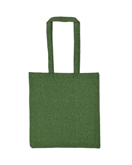 Lightweight Recycled Canvas Tote Bag with Extended Handle - Heather Green