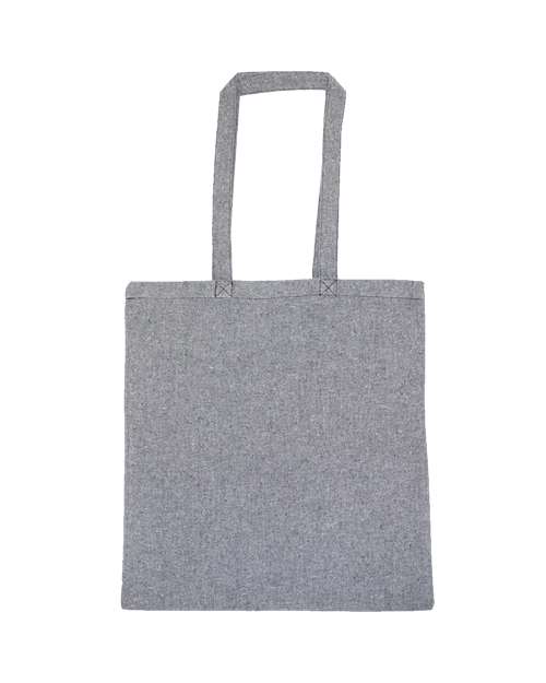 Lightweight Recycled Canvas Tote Bag with Extended Handle - Heather Grey