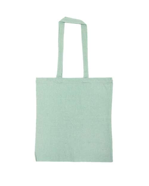 Lightweight Recycled Canvas Tote Bag with Extended Handle - Heather Mint