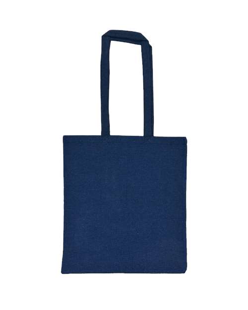 Lightweight Recycled Canvas Tote Bag with Extended Handle - Heather Navy