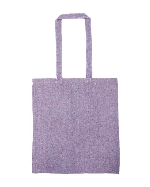 Lightweight Recycled Canvas Tote Bag with Extended Handle - Heather Purple