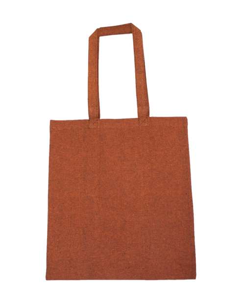 Lightweight Recycled Canvas Tote Bag with Extended Handle - Heather Rust Orange