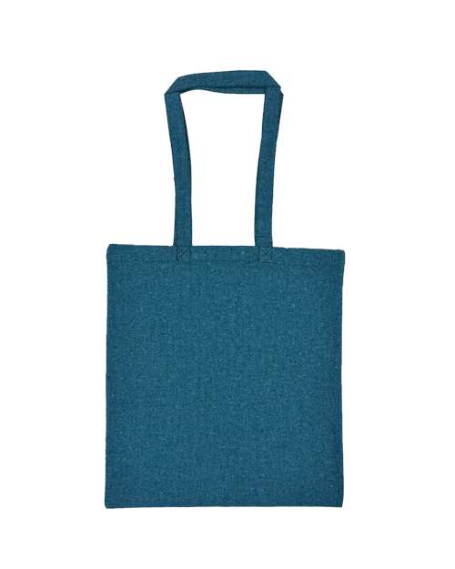 Lightweight Recycled Canvas Tote Bag with Extended Handle - Heather Teal Green