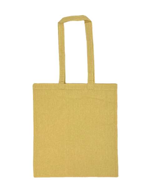 Lightweight Recycled Canvas Tote Bag with Extended Handle - Heather Yellow