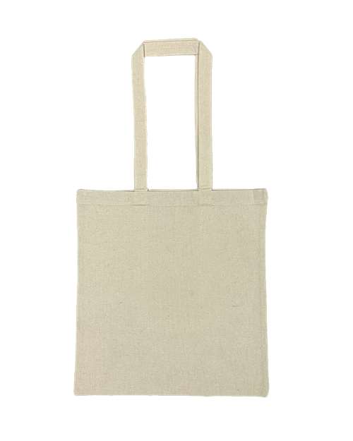 Lightweight Recycled Canvas Tote Bag with Extended Handle - Recycled Natural