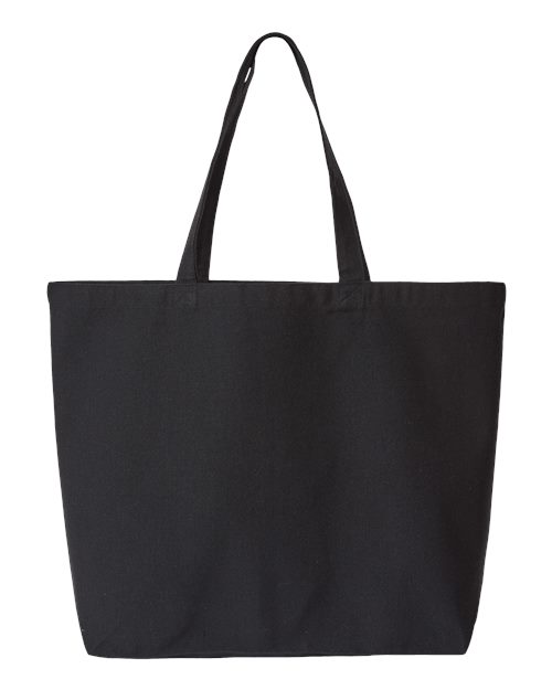 Jumbo Recycled Midweight Gusseted Canvas Tote - Recycled Black