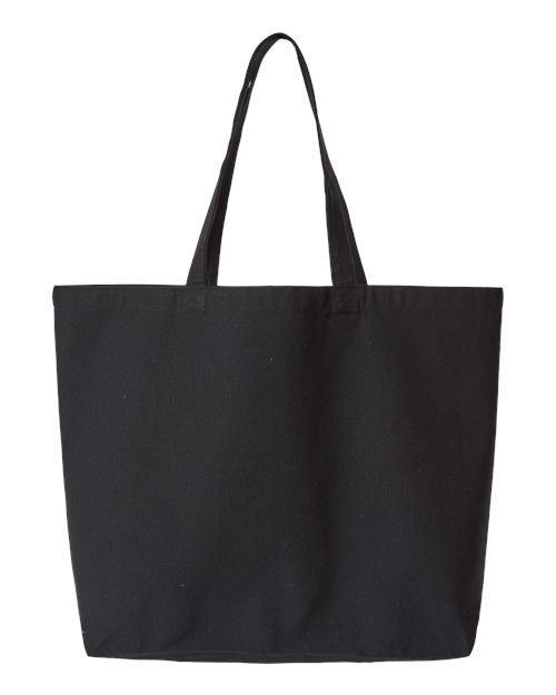 Jumbo Recycled Midweight Gusseted Canvas Tote - Recycled Black