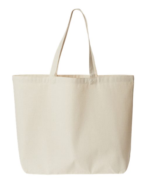 Jumbo Recycled Midweight Gusseted Canvas Tote - Recycled Natural