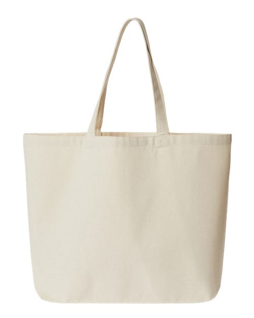 Jumbo Recycled Midweight Gusseted Canvas Tote - Recycled Natural