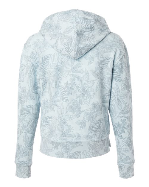 Women's Maddie Floral Print Hooded Sweatshirt - Arctic Blue