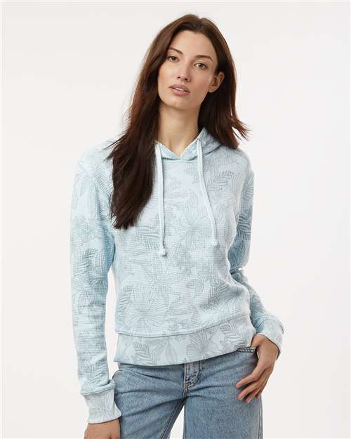 Women's Maddie Floral Print Hooded Sweatshirt - Arctic Blue