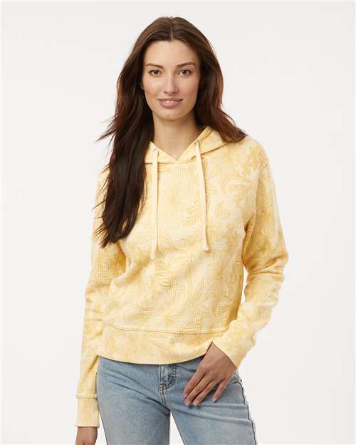 Women's Maddie Floral Print Hooded Sweatshirt - Sun Ray