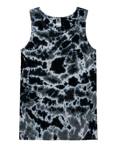 Unisex Tie-Dyed Tank Top - Multi Black