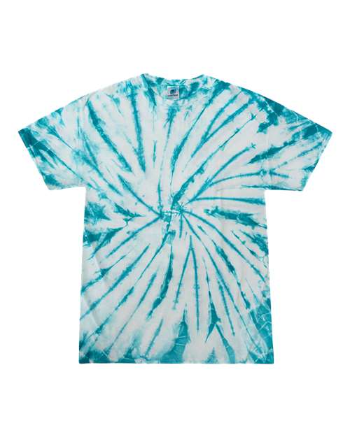 Youth Multi-Color Tie-Dyed T-Shirt - White/ Turquoise