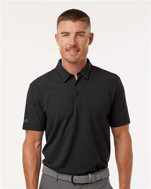 Men's Blended Printed Polo - Black