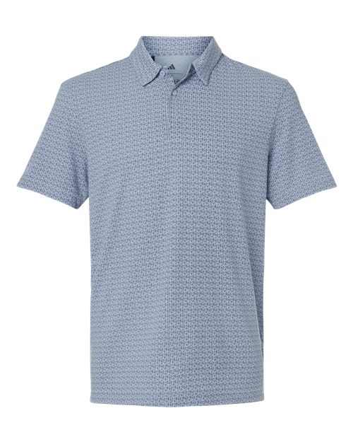 Men's Blended Printed Polo - Blue Dawn Melange