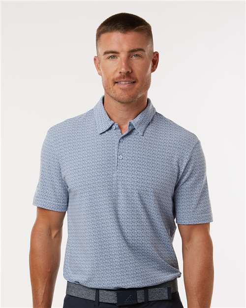 Men's Blended Printed Polo - Blue Dawn Melange