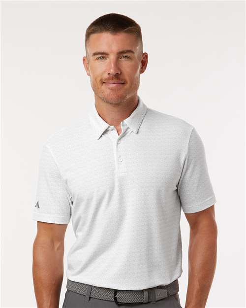 Men's Blended Printed Polo - White