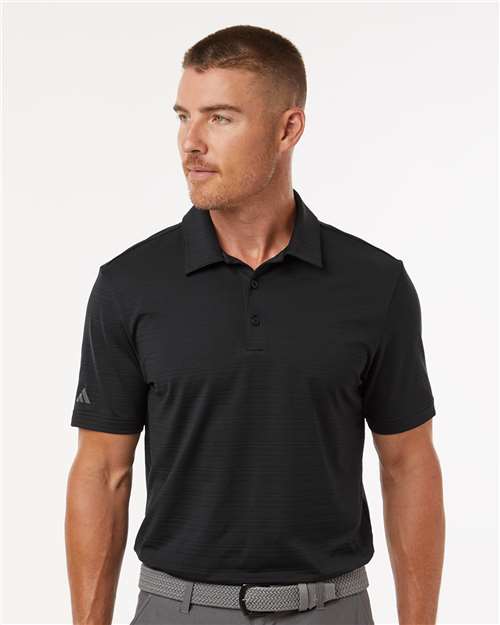 Men's Textured Stripe Polo - Black