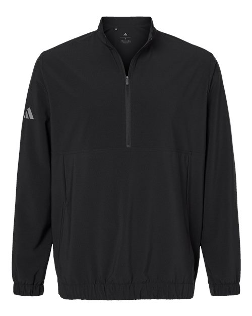 Men's Stretch Woven Half-Zip Pullover - Black