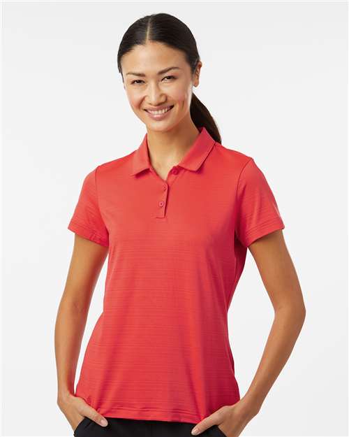 Women's Textured Stripe Polo - Bright Red