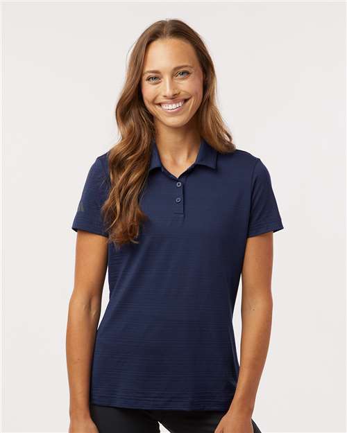 Women's Textured Stripe Polo - Dark Blue