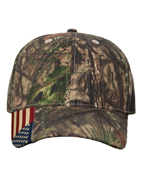 Camo Woven USA Flag Cap - Xtra/ USA Flag