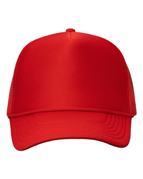 Foam Mesh-Back Trucker Cap - Red/ Red
