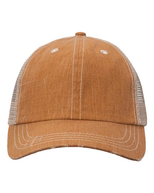 Contrast Stitch Cap - Golden Brown/ Khaki