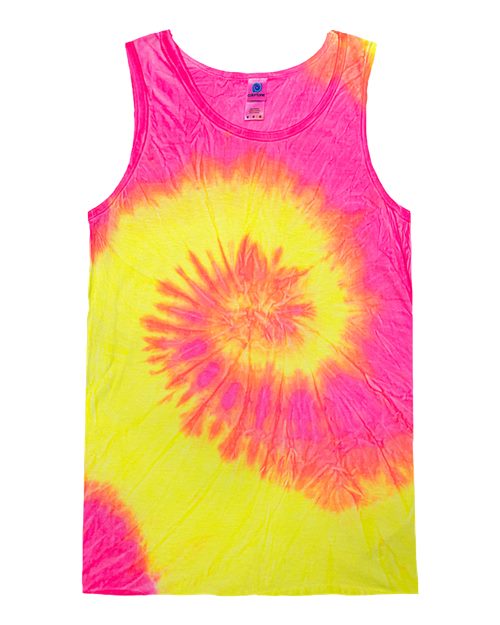 Unisex Tie-Dyed Tank Top - Fluorescent Swirl