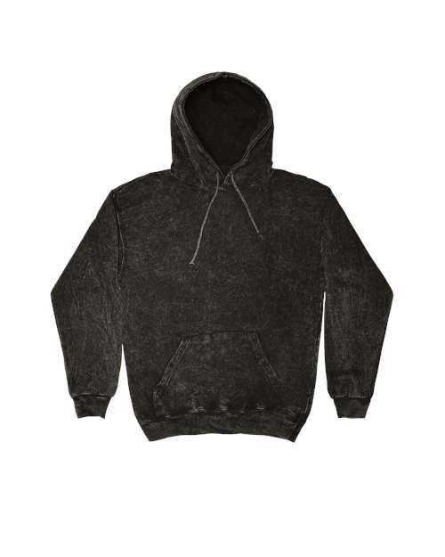 Unisex Mineral Wash Hooded Sweatshirt - Black