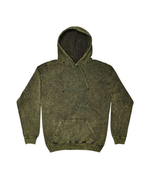 Unisex Mineral Wash Hooded Sweatshirt - Dark Green