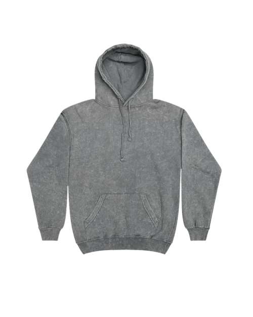 Unisex Mineral Wash Hooded Sweatshirt - Grey