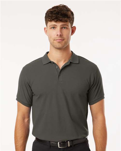 Men's Pique Polo - Charcoal