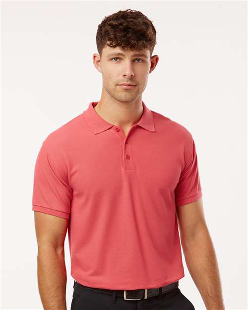 Men's Pique Polo - Coral