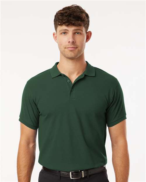 Men's Pique Polo - Forest Green
