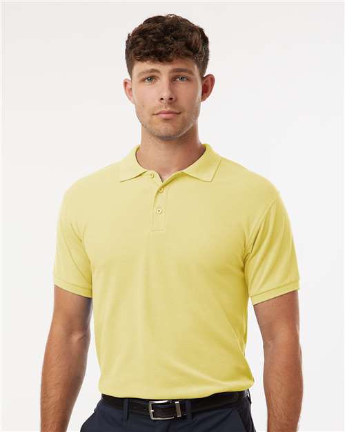 Men's Pique Polo - Light Yellow