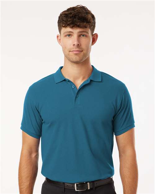 Men's Pique Polo - Pacific Blue