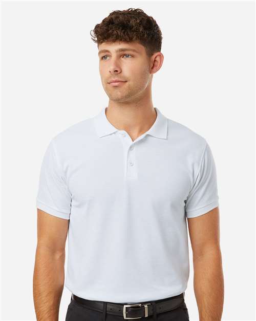 Men's Pique Polo - White